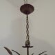 Vintage Hollywood Regency Wheat Sheaf Gold Gilt Metal 5 Light Chandelier