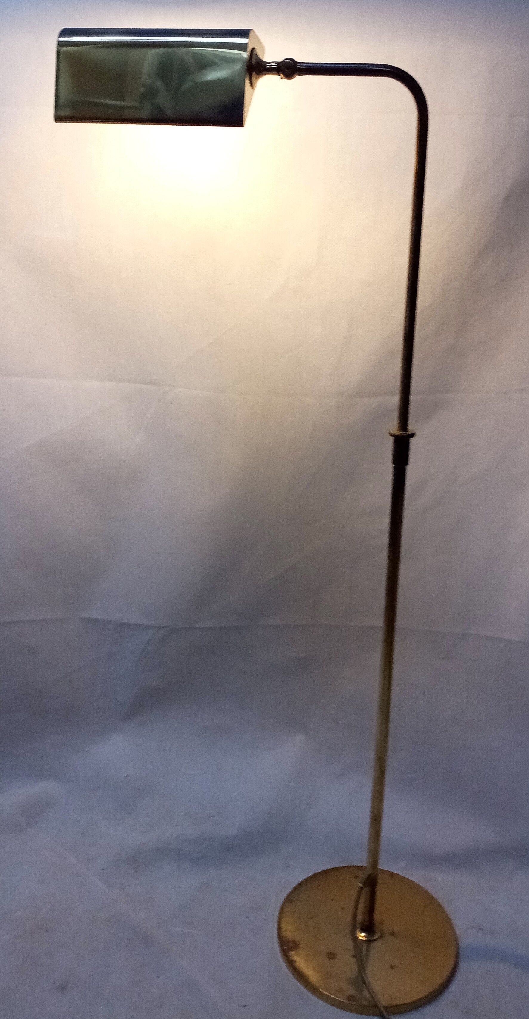 adjustable brass floor lamp by Florian Schulz for Interline, germany 70s