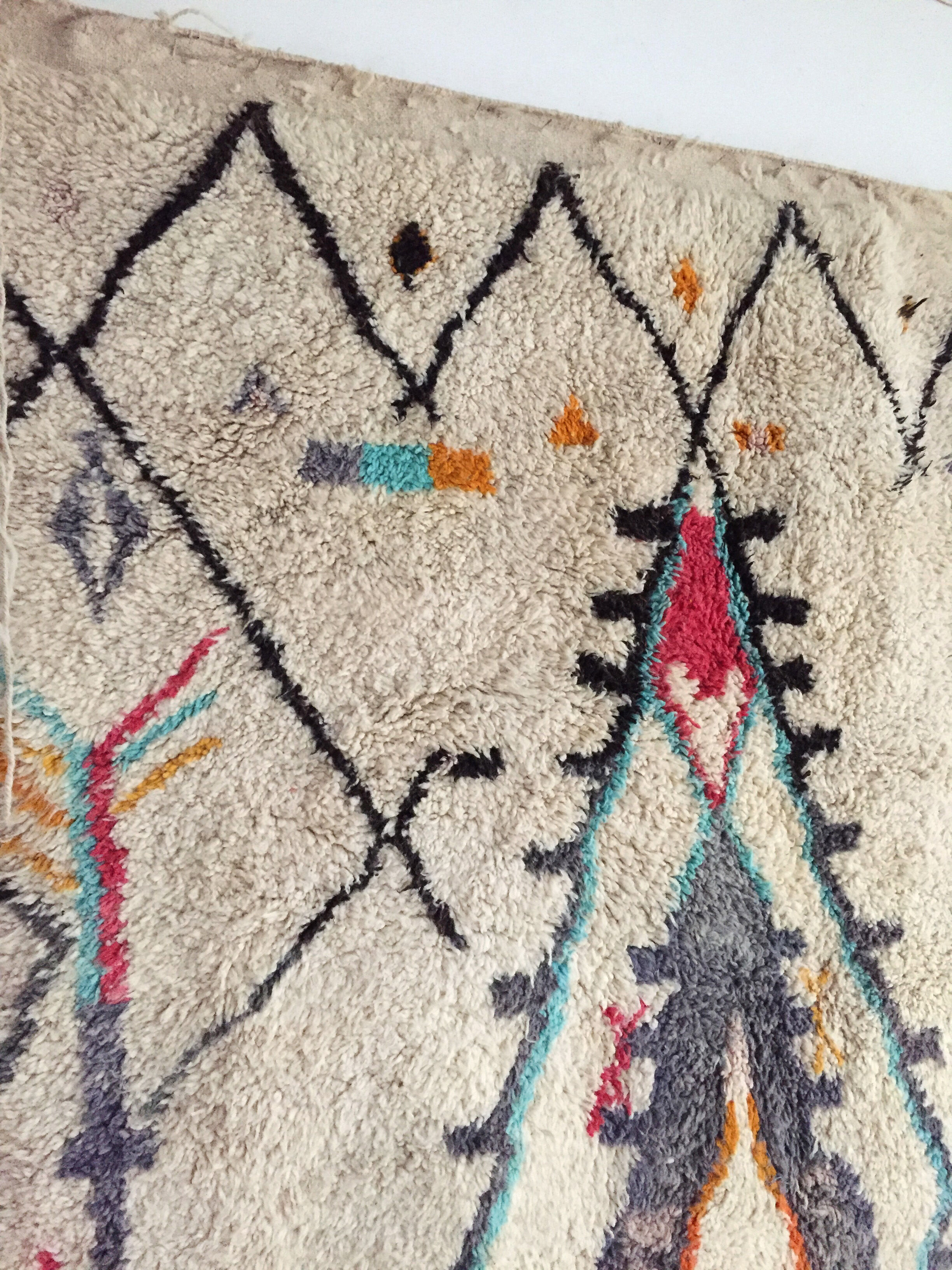 Moroccan Berber carpet Boujaad with colorful patterns 285x203cm