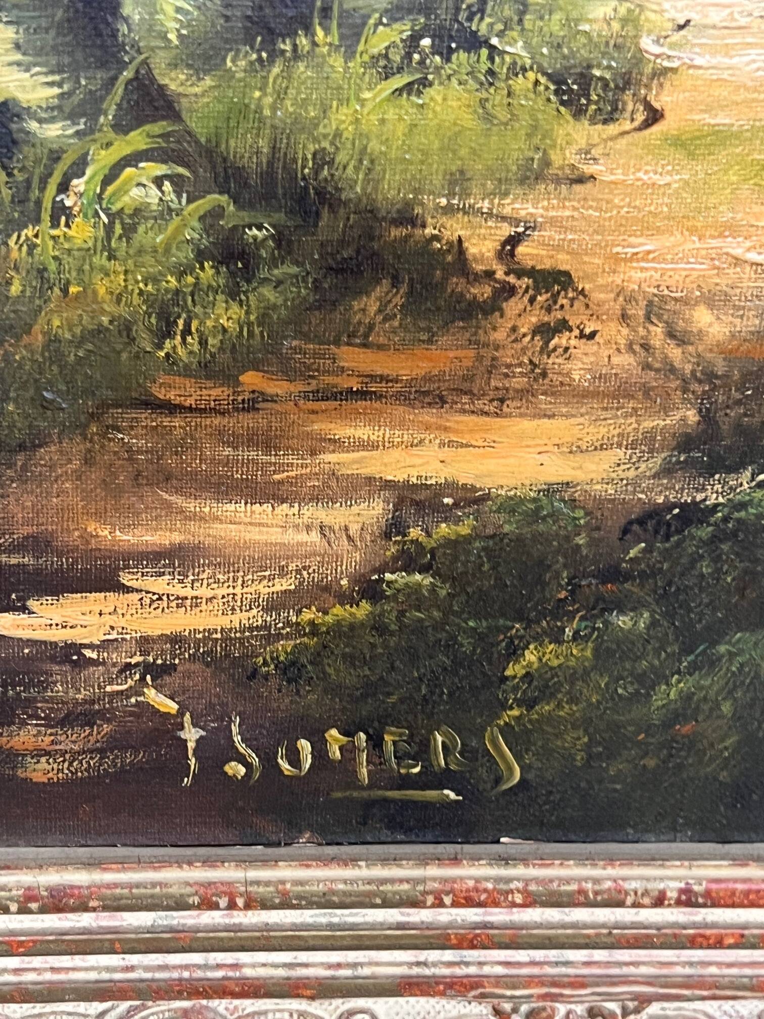 J. Somers, "Forest Landscape." Oil on canvas.