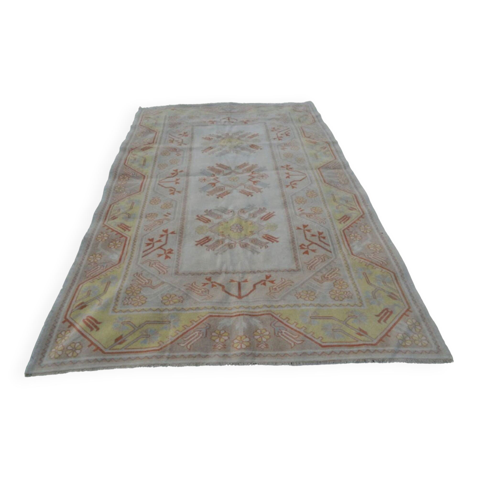 Vintage Turkish Oushak rug 195x287 cm