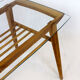 Wooden Coffee Table with Glass Top from Drevozpracujici Druzstvo, 1960s