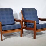 Ensemble de fauteuils design danois, teck, milieu du siècle, design Scandi, années 1970
