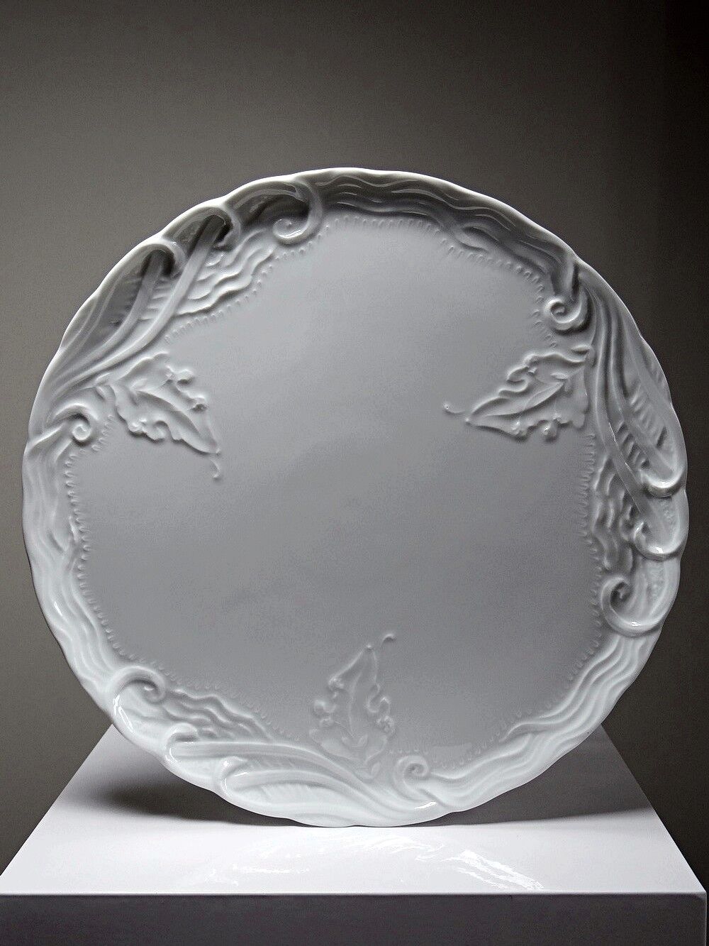Plat à tarte vintage en porcelaine fine de Limoges blanche