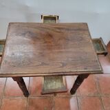 Old oak game table with 4 drawers