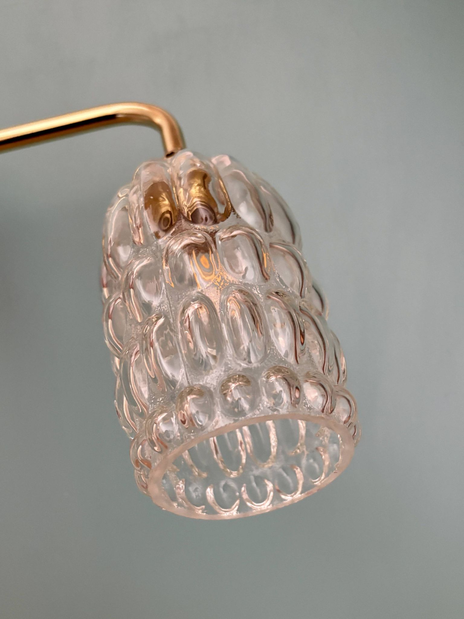 Applique coudée tulipe vintage en verre