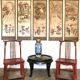 Pair of Chinese chairs, lacquered red, twentieth century