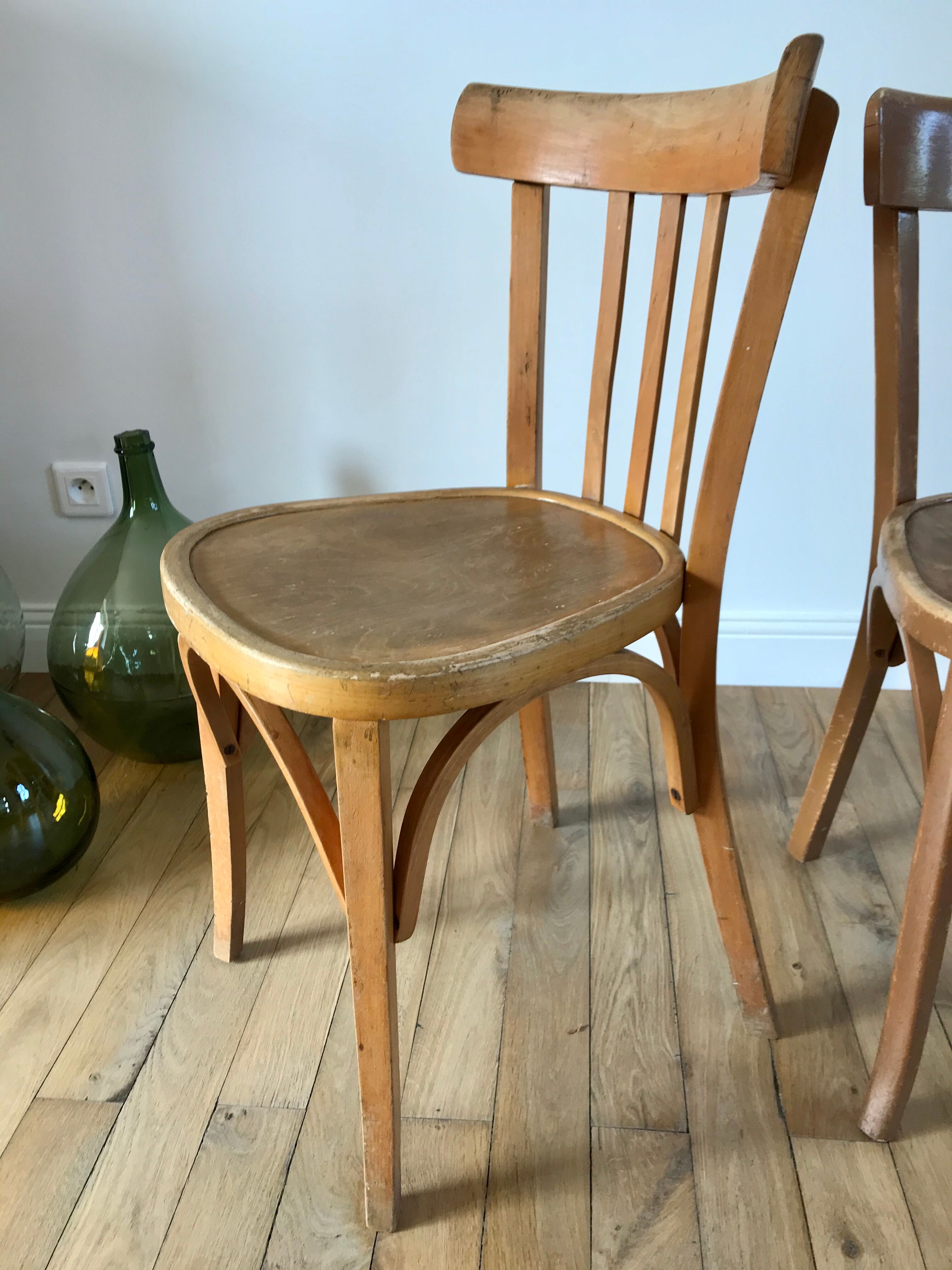 Duo of bistro chairs style Baumann vintage 40s-50s
