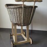 Wicker pram on wheels