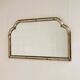 Large Spanish gilt brass & smoked mirror decorative wall mirror, 1980s