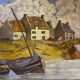 Tableau ancien , paysage breton xx siècle