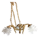 Vintage chandelier with cherubs and frosted glass flowers.