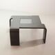 Square Black Lacquered Plywood Coffee Table with Smoked Glass Panel, 1970s