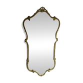 Grand miroir mural avec cadre en laiton - Vintage des années 50