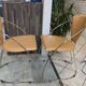 Set of 4 Linda armchairs by Arrben in camel leather with a chrome frame.