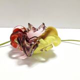 Grand cendrier/vide-poche en verre de Murano polychrome, attribué à Toso, Italie