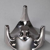 Set of 9 modular candle holders in chromed metal, nagel germany