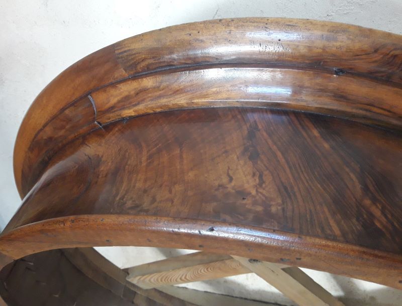 Bed sky, canopy in solid walnut XIX°