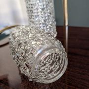 Pair of vintage moulded glass lampshades