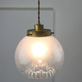 Vintage Murano Glass & Brass Pendant Lamp