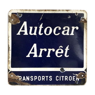 Enamel plate "Autocar Stop - Citroen Transport"