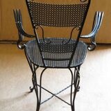 Fauteuil en fer forgé style 1900 laqué noir