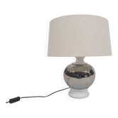 Lampe de table en céramique blanche et argent attribuée à Bitossi, Italie, années 1970.