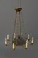 Large chandelier with dolphins, 8 light arms, Empire style in bronze.
