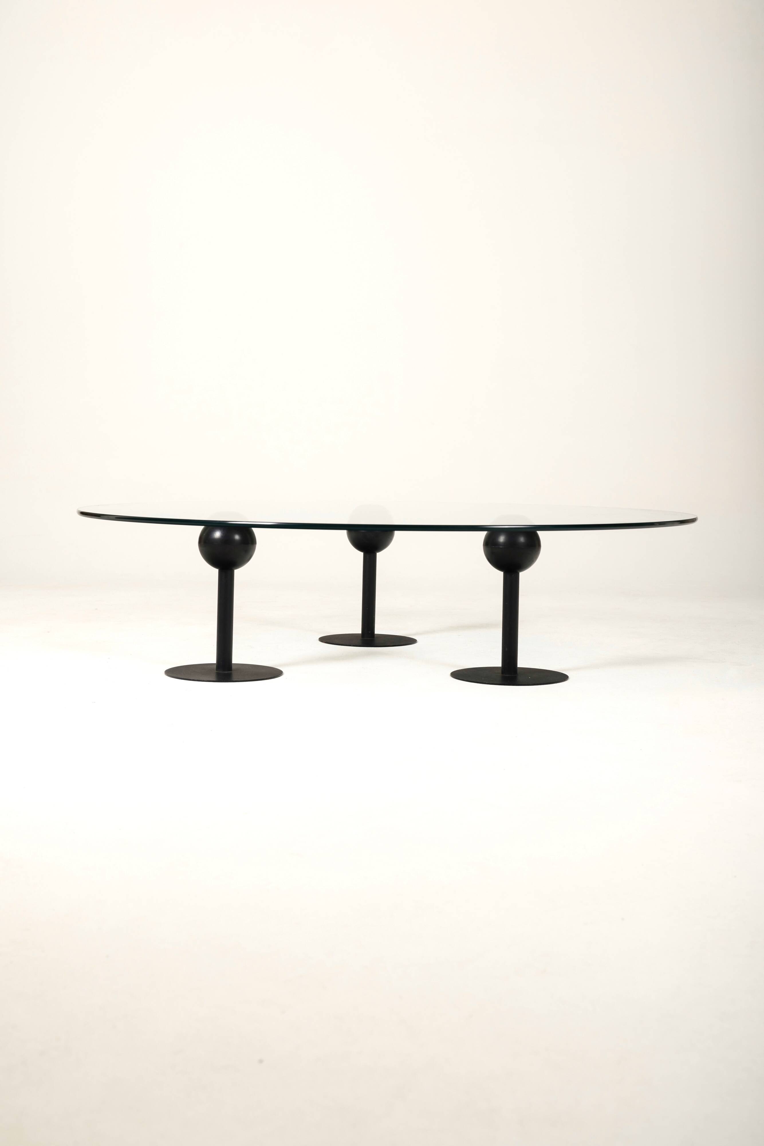 Pepper Young glass coffee table by Philippe Starck for Disform, 1980s