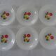 6 plates flowers orange yellow crown arcopal vintage