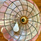 Suspension vintage en nacre et laiton 1960