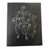 Original drawing abstract faces Yves Nivelle
