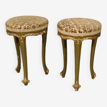 Pair of Venetian wooden stools from the 20th century