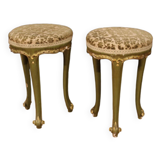 Pair of Venetian wooden stools from the 20th century