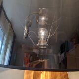 ash tripod lamp and lampshade silver-effect transparent appearance once the lamp is turned on