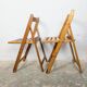 Pair of wooden folding chairs