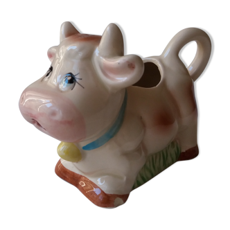 Pot à lait en forme de vache en faience