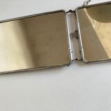 Miroir de barbier triptyque à l'italienne horizontal 1960 L69cm