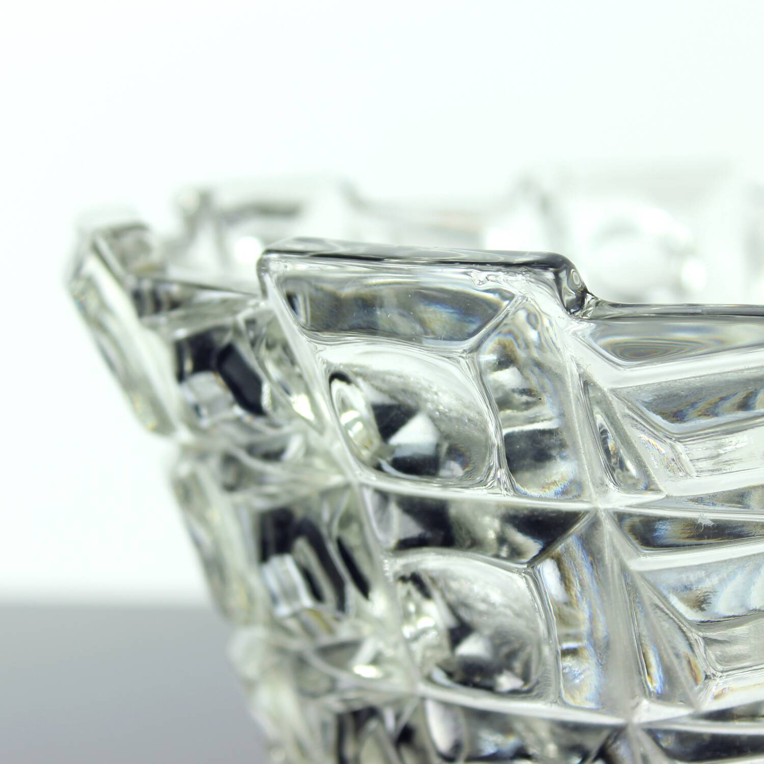 Set Of Two Art Deco Pressed Glass Bowls By Libochovice, 1930s