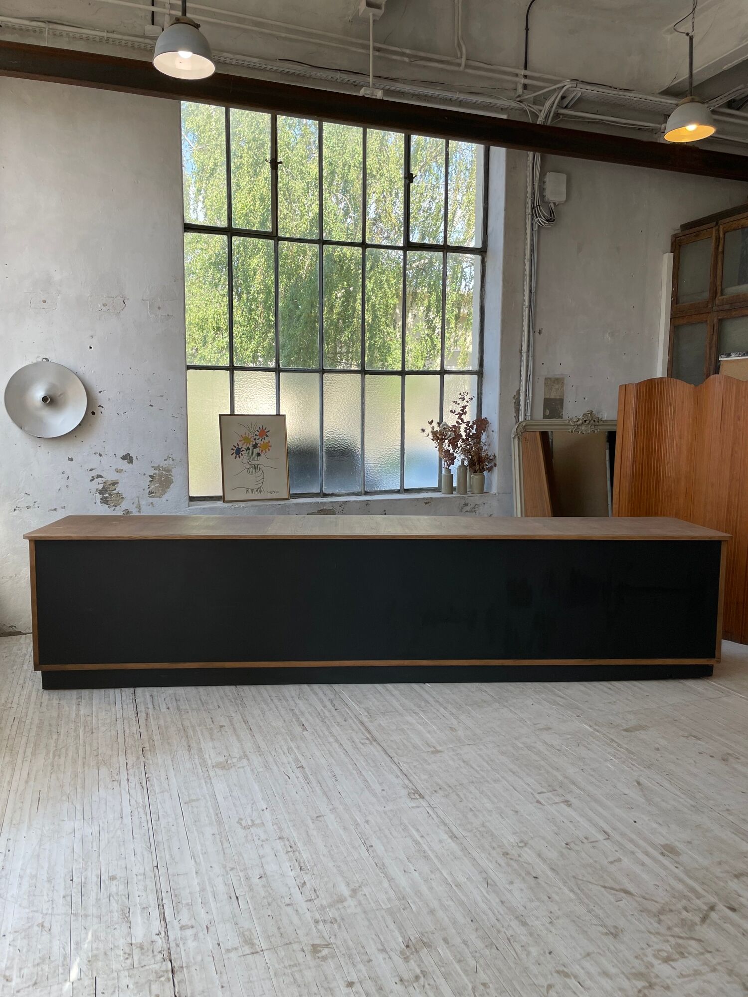 Two-sided counter sliding doors oak XXL 4m enfilade