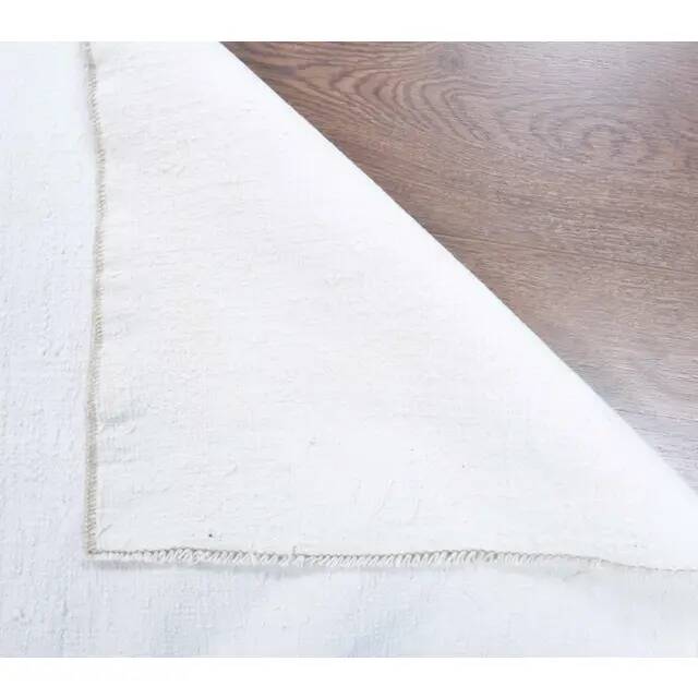 Vintage Turkish Oushak Handmade Wool Cotton White Kilim Runner Rug 58x236