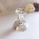 Candle holder on silver metal base Regency Style 20th West Germany