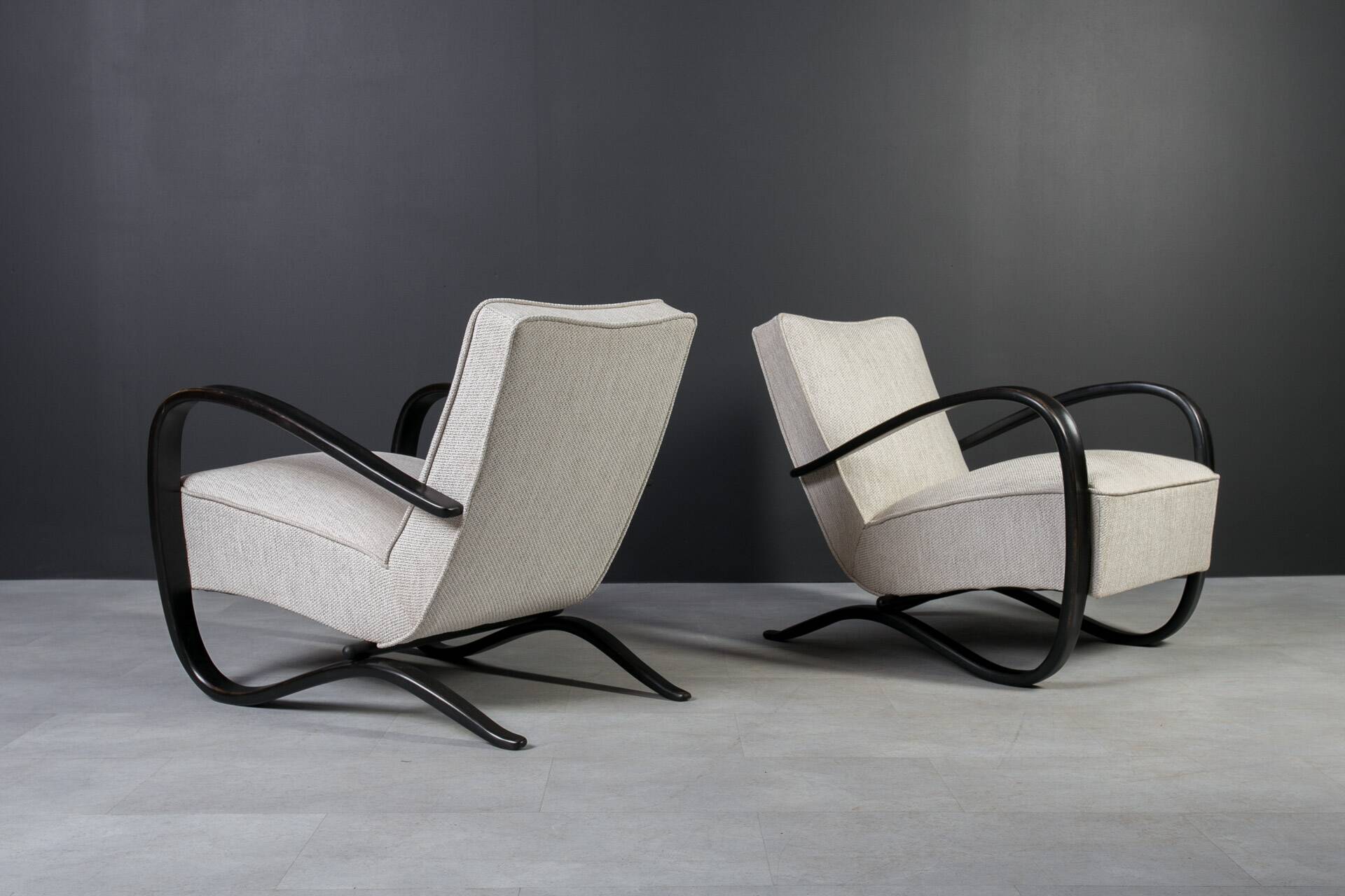 Set of two Art Deco Armchairs by J. Halabala, Model H269, 1930s
