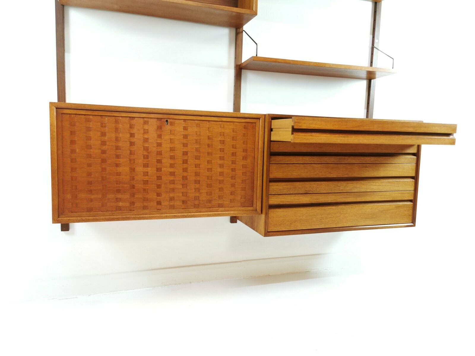 1960s Poul Cadovius Teak Shelving Wall Unit System Mid Century Vintage Danish
