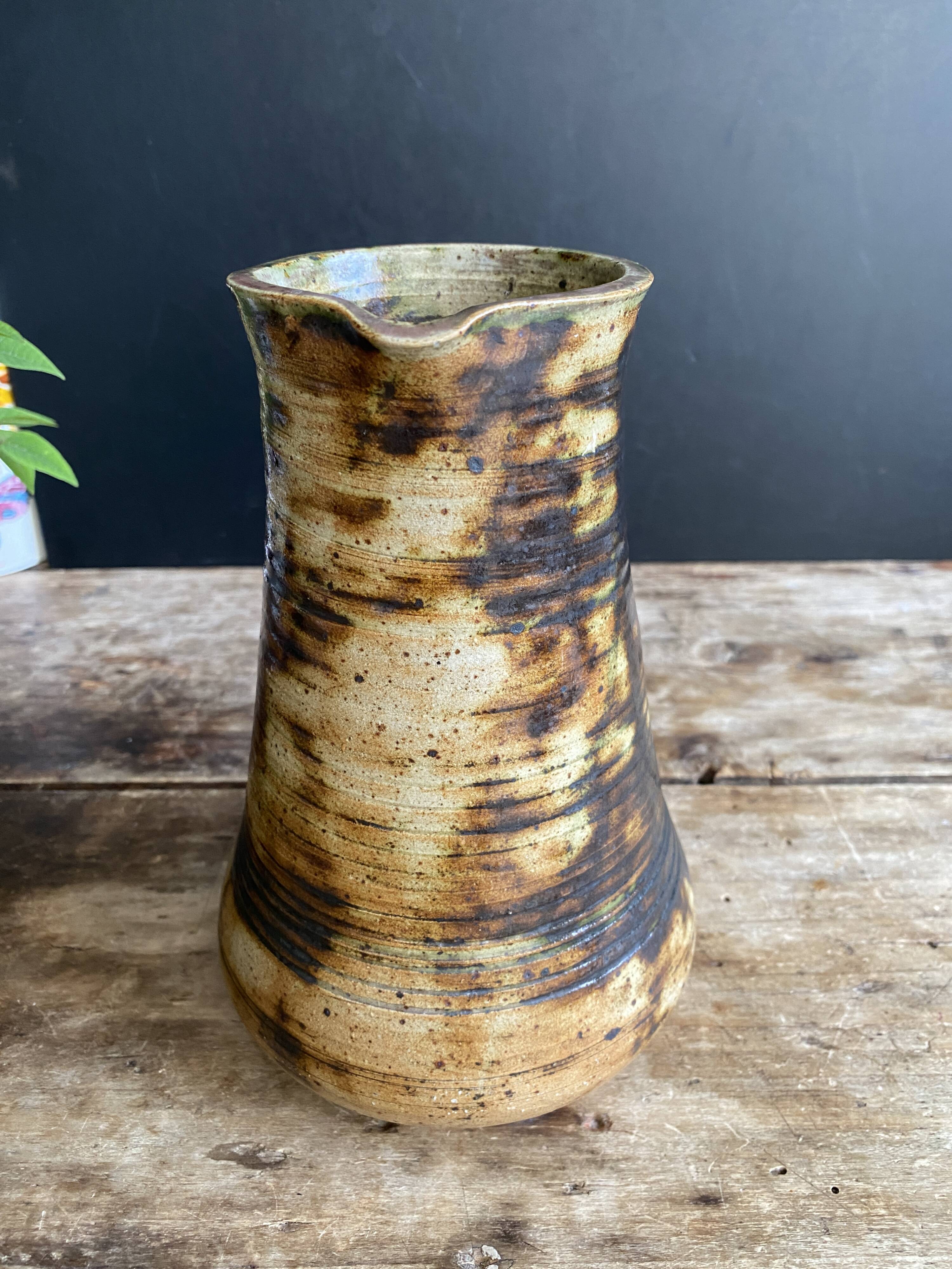 Magnificent pyrite stone jug, unique piece by French ceramist Caty Bie.