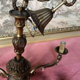 Lustre bronze doré 6 bougies