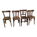 Set of 4 rustic bistro chairs