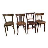 Set of 4 rustic bistro chairs