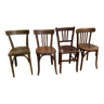 Suite de 4 chaises bistrot rustiques