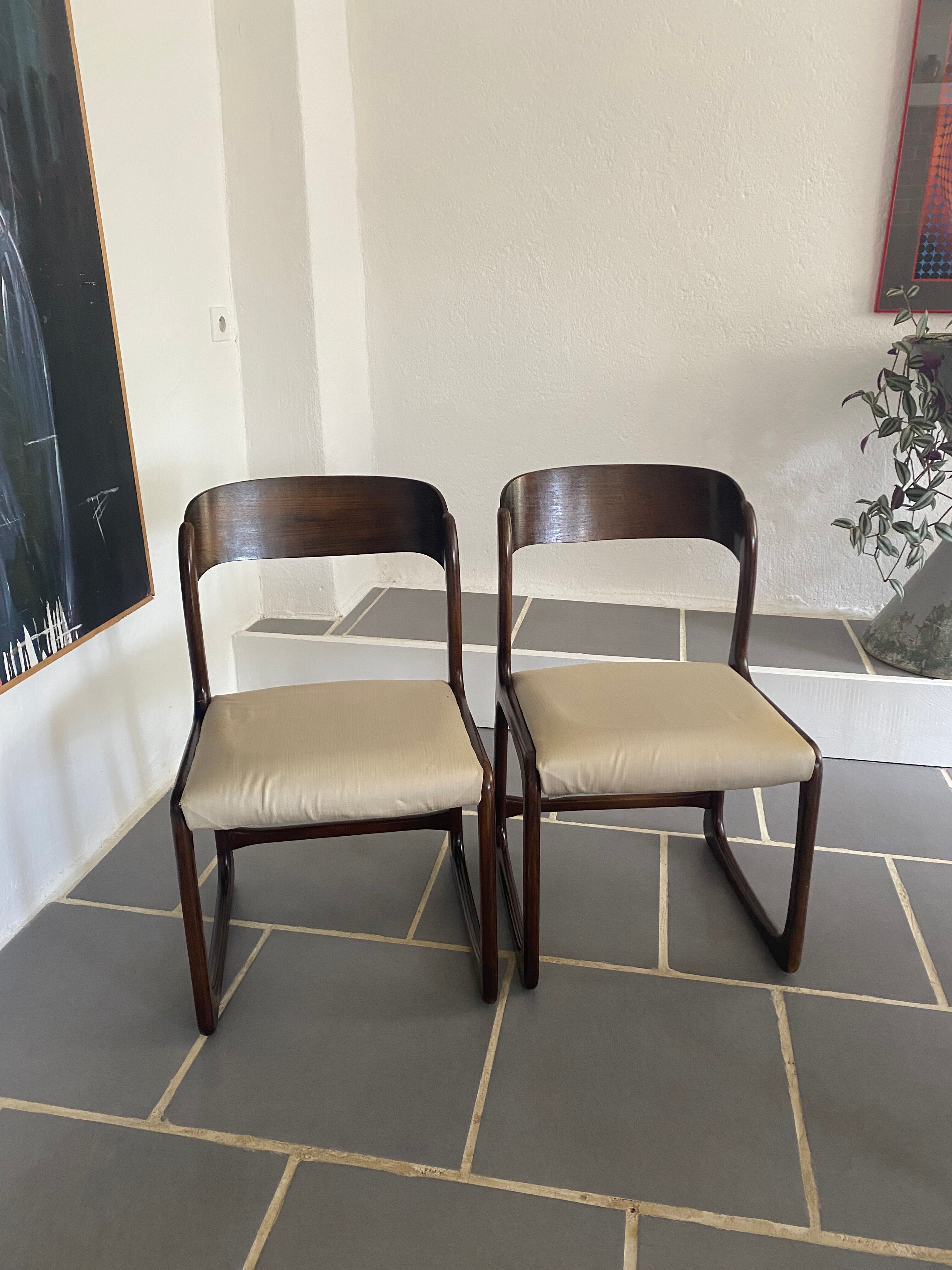 Pair of Baumann chairs model sled